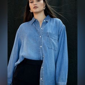 NWT H&M Oversized Denim Shirt - Lyocell Denim Shirt